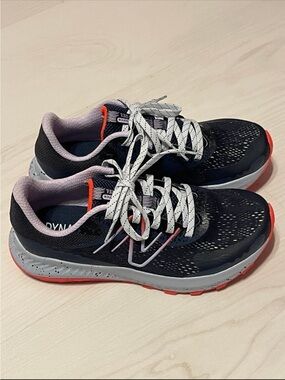 New Balance Women's Navy Running Shoes with Coral and Light Pink Accents